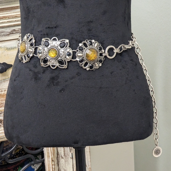 Chico's Southwest/Boho Style Pewter Tone Belt - Picture 1 of 6